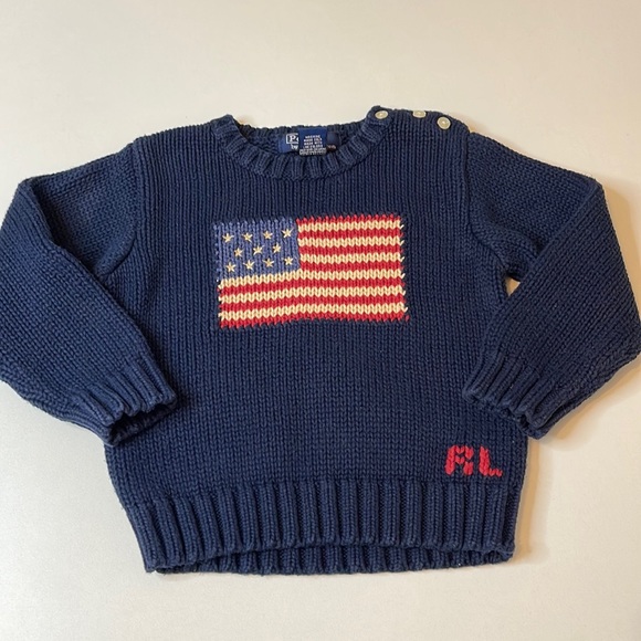 Ralph Lauren Other - Ralph Lauren American Flag Knit Crewneck Sweater Toddler (24M)